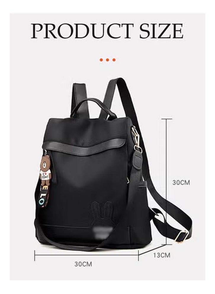 DUNISO Oxford Backpack Women's Black Waterproof Nylon School Bag for Girls Fashion Travel Tote - Image 2