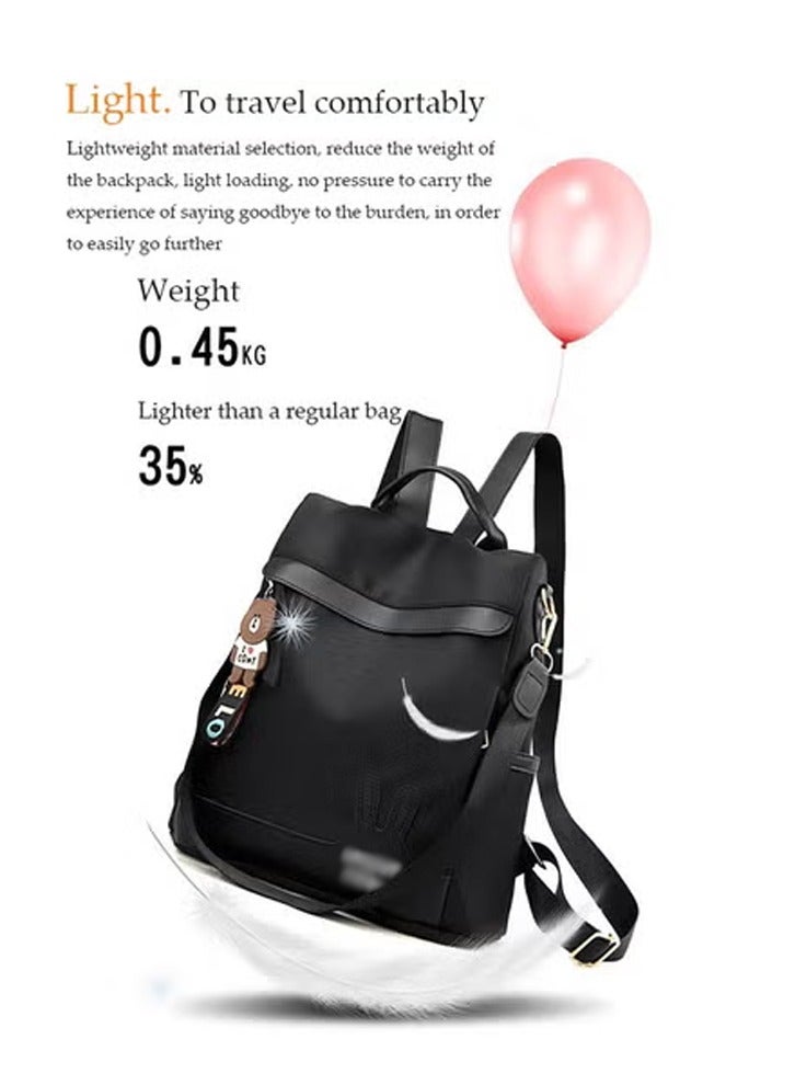 DUNISO Oxford Backpack Women's Black Waterproof Nylon School Bag for Girls Fashion Travel Tote - Image 4