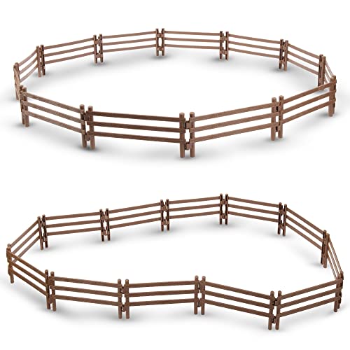 Toymany 24PCS Plastic Corral Fencing Playset Accessories for Farm Animals Figurines, Cake Toppers - Educational Gift for Kids and Toddlers - Image 1