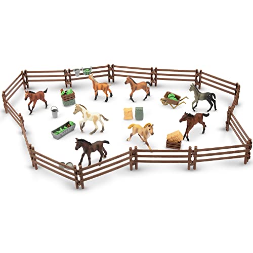 Toymany 24PCS Plastic Corral Fencing Playset Accessories for Farm Animals Figurines, Cake Toppers - Educational Gift for Kids and Toddlers - Image 5