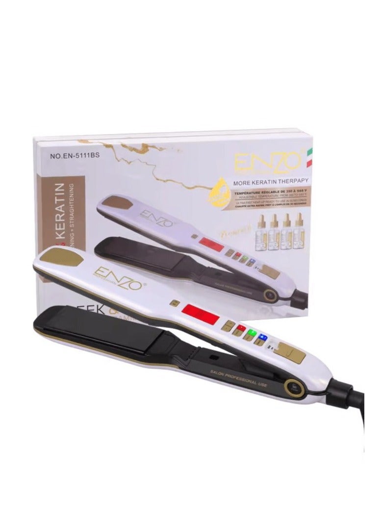 ENZO Professional مكواة شعر إنزو EN-5111BS الاحترافية، مكواة شعر نهائية مع درجة حرارة قابلة للتعديل وسخونة سريعة مع هدية مجانية 4 × خلاصة الماكا - Image 2
