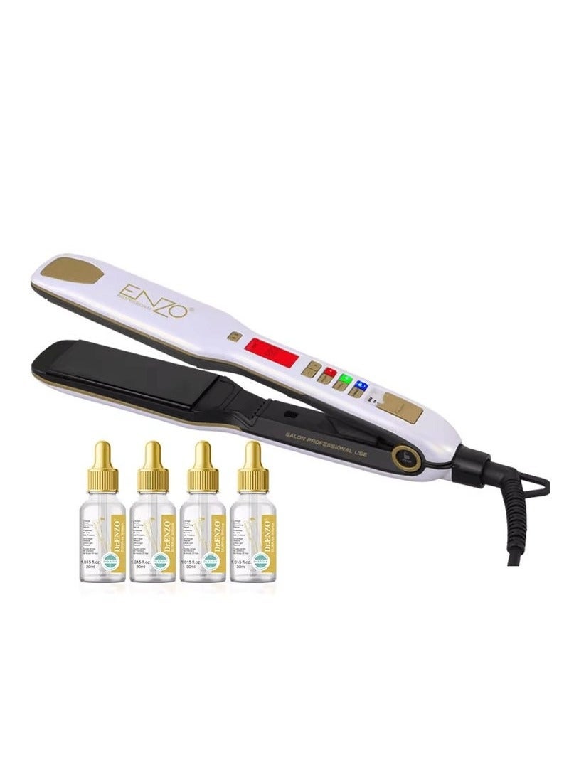 ENZO Professional مكواة شعر إنزو EN-5111BS الاحترافية، مكواة شعر نهائية مع درجة حرارة قابلة للتعديل وسخونة سريعة مع هدية مجانية 4 × خلاصة الماكا - Image 1