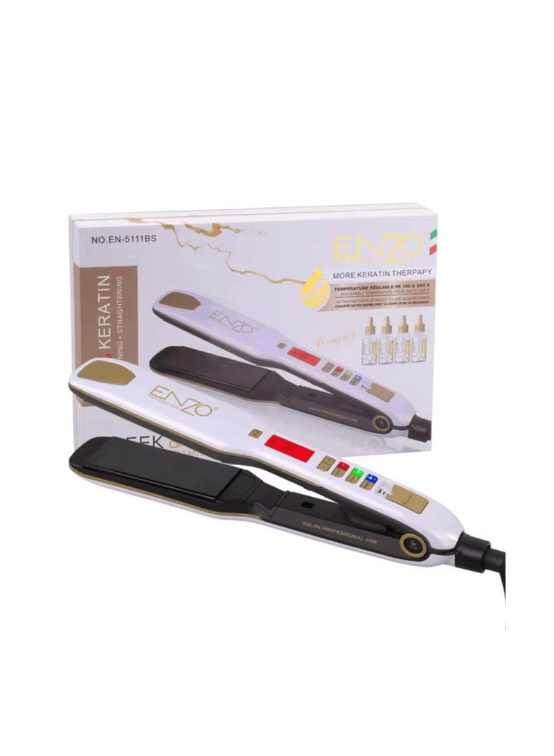 ENZO Professional مكواة شعر إنزو EN-5111BS الاحترافية، مكواة شعر نهائية مع درجة حرارة قابلة للتعديل وسخونة سريعة مع هدية مجانية 4 × خلاصة الماكا - Image 5