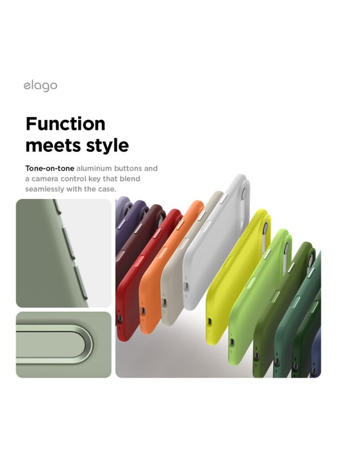 Elago Magnetic Liquid Silicone for iPhone 17 Air case cover [Camera Control Button Cover] compatible with MagSafe Shockproof - Khaki Green - Image 4