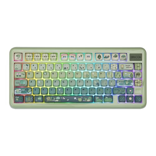 KiiBoom Phantom81 Lite 75% Gasket Mechanical Keyboard, QMK&VIA Programmable, 3 Modes Wireless Gaming Keyboard, RGB Backlights, ABS Case + UV Tech, Hot-Swappable for Windows/Mac/Linux (Green) - Image 1