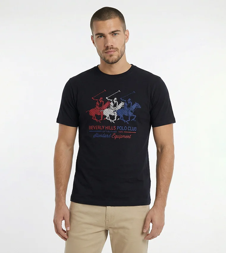 بيفرلي هيلز بولو كلوب Bhpc Mens Navy Blue Short Sleeve T-Shirt