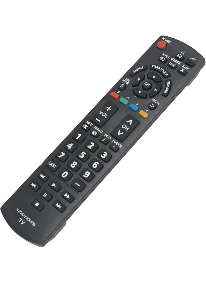 erorex - N2Qayb000485 Replaced Remote Control Applicable For Panasonic Tv Tc P50U2 Tc P50X2 Tc P54S2 Tc P58S2 Tc P65S2 Th 32Lru20 Th 37Lru20 Tc 32Lx24 Tc 42Ld24 Tc 42Ls24 Tc 42Px24 Tc 50Ps24 - Image 1