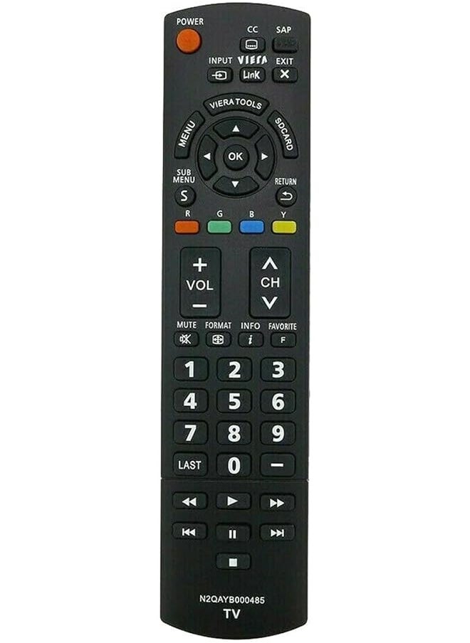 erorex - N2Qayb000485 Replaced Remote Control Applicable For Panasonic Tv Tc P50U2 Tc P50X2 Tc P54S2 Tc P58S2 Tc P65S2 Th 32Lru20 Th 37Lru20 Tc 32Lx24 Tc 42Ld24 Tc 42Ls24 Tc 42Px24 Tc 50Ps24 - Image 1