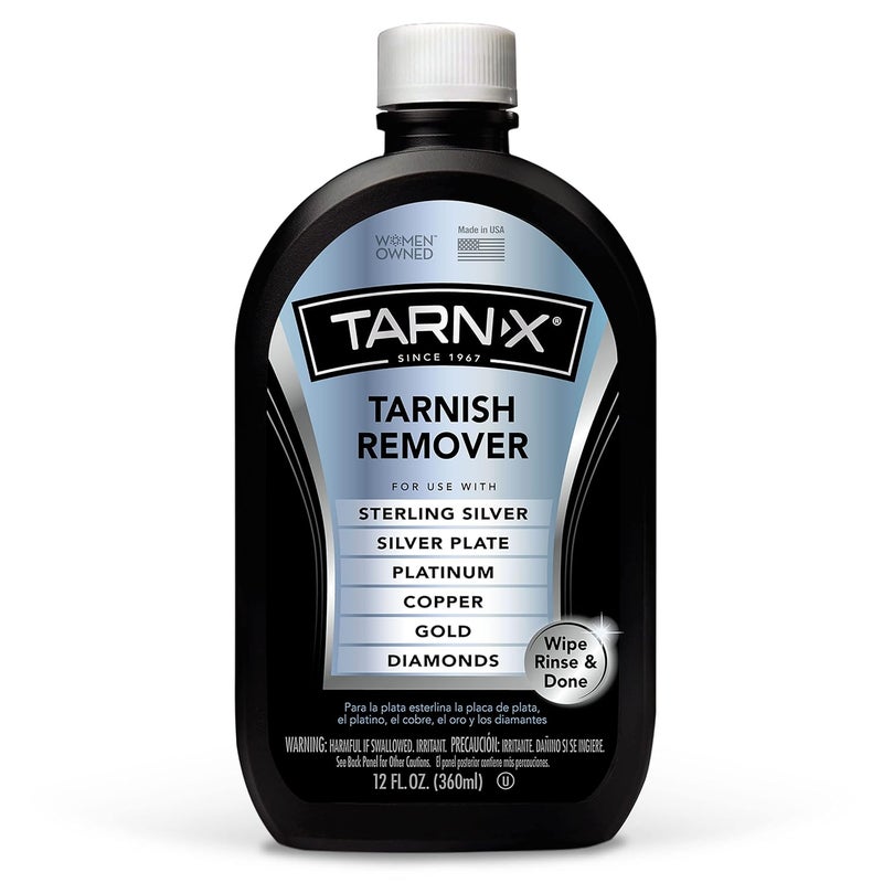 Tarn-X Tarnish Remover, 12 Ounce Bottle - Effective Metal Cleaner for Silver, Gold, and Diamonds - Image 1