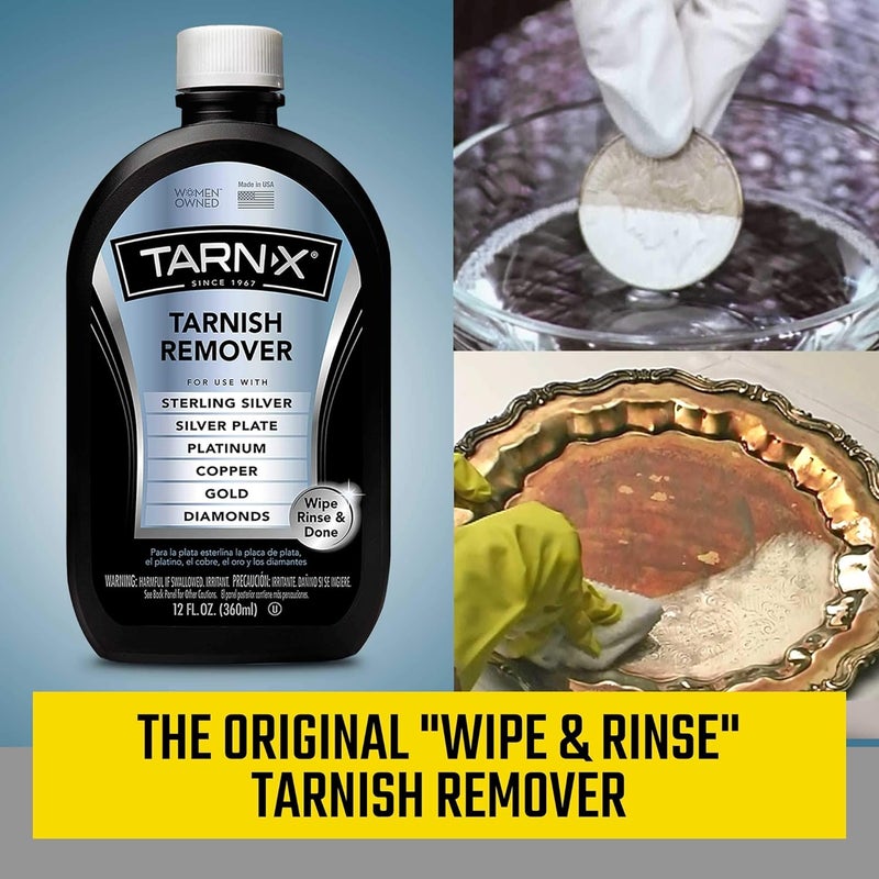 Tarn-X Tarnish Remover, 12 Ounce Bottle - Effective Metal Cleaner for Silver, Gold, and Diamonds - Image 3