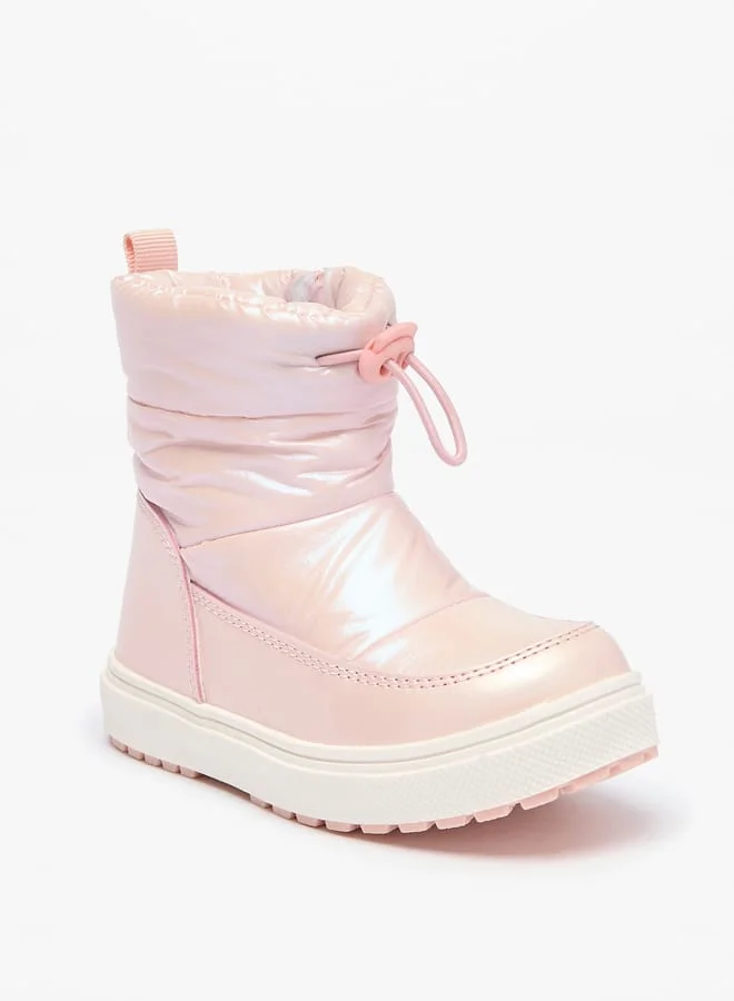 جونيورز Girls Solid Ankle Boots with Zip Closure and Pull Tabs
