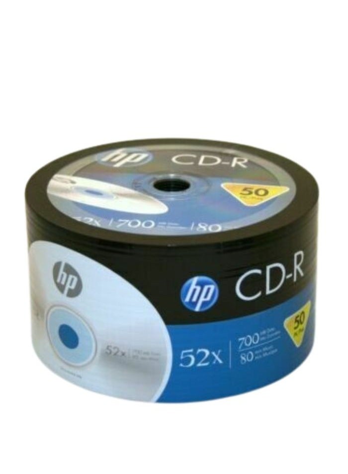 HP 52 قرصًا مضغوطًا قابلًا للتسجيل سعة 700 ميجابايت لمدة 80 دقيقة، 50 قطعة، محور - Image 1
