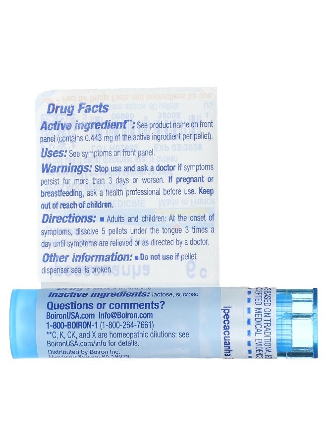 Boiron Boiron, Ipecacuanha, 6C, Nausea Relief, Approx 80 Pellets  - Image 2