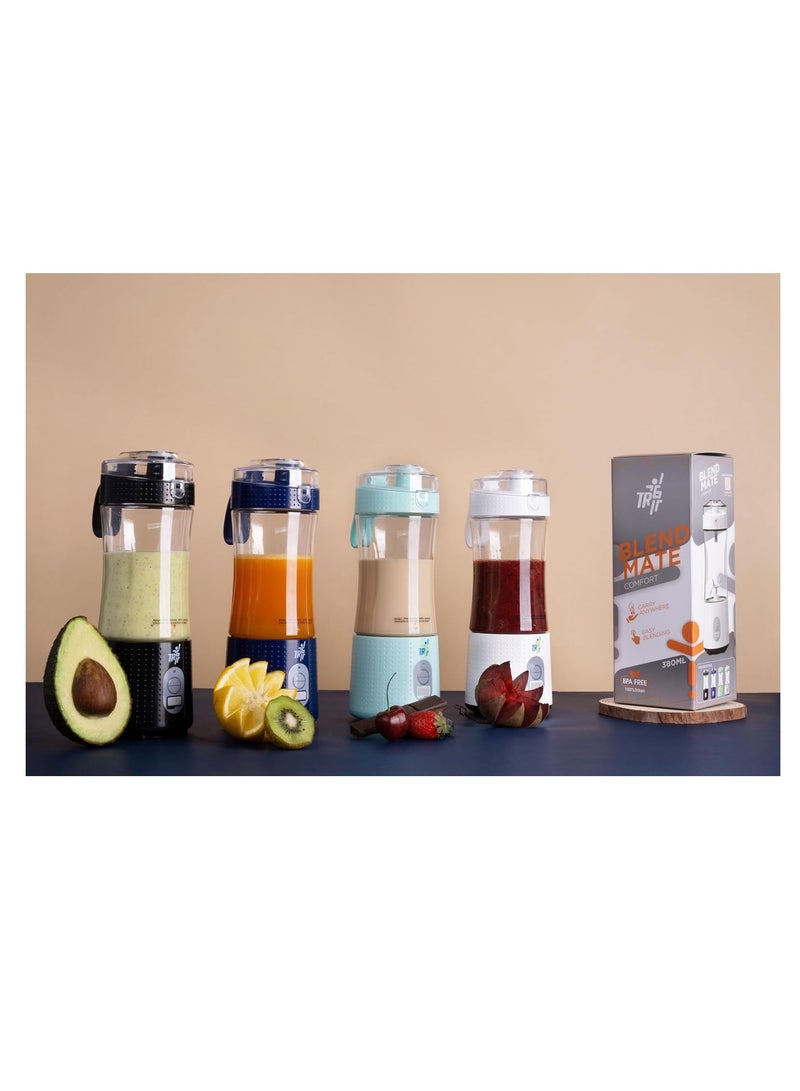 TR6 Blendmate Portable Convenient Blender for Smoothies, Protein Shakes, and Ice Crushing - 380ml, Tritan, 4000mAh Battery, USB-C Port, and Drinking Cap (Turquoise) - Image 5