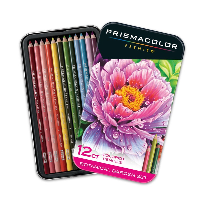 Prismacolor أقلام تلوين بريزماكولور بريميير، ناعمة، مجموعة حديقة نباتية، تلوين للبالغين، 12 قطعة - Image 1
