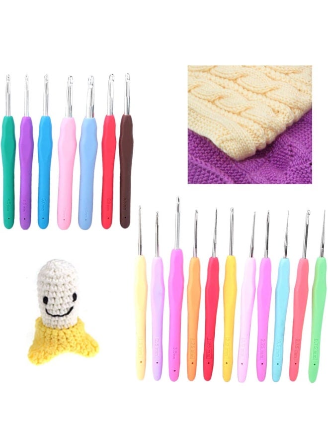 18 قطعة 0.5-8 مللي متر طقم الكروشيه مقبض ناعم الدانتيل إبرة كروشيه مجموعة نسج الحرفية الحياكة DIY بها بنفسك الخياطة اكسسوارات Crochethook - Image 5