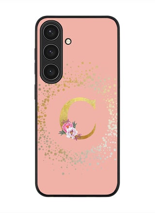 Rugged Black edge case for Samsung Galaxy S24 Case Cover- Custom Monogram Initial Letter Floral Pattern Alphabet-C  (Rose Pink ) - pzsku/ZF52683CABA5B03A68EF3Z/45/_/1705910796/31a798df-fc22-4510-a818-fdb5723b586c