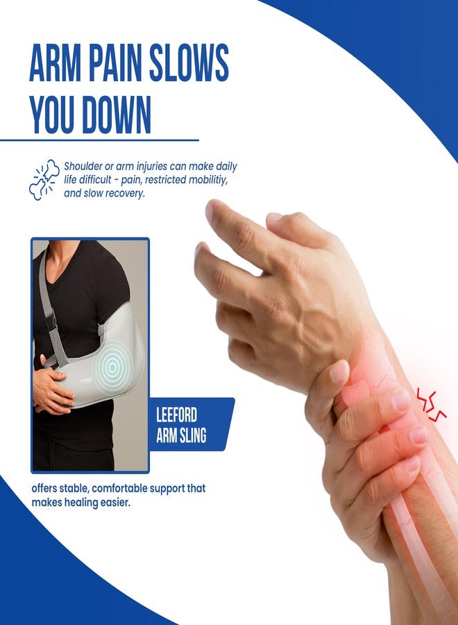 Leeford Ortho Arm Sling Pouch for Shoulder, Forearm and Arm Support | | Hand Fracture Support Belt | Adjustable, Lightweight, Breathable Orthopedic Pouch (XL) - Image 4