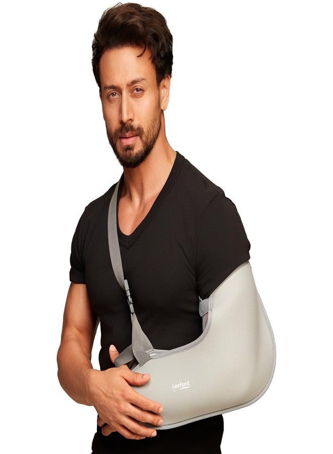 Leeford Ortho Arm Sling Pouch for Shoulder, Forearm and Arm Support | | Hand Fracture Support Belt | Adjustable, Lightweight, Breathable Orthopedic Pouch (XL) - Image 1