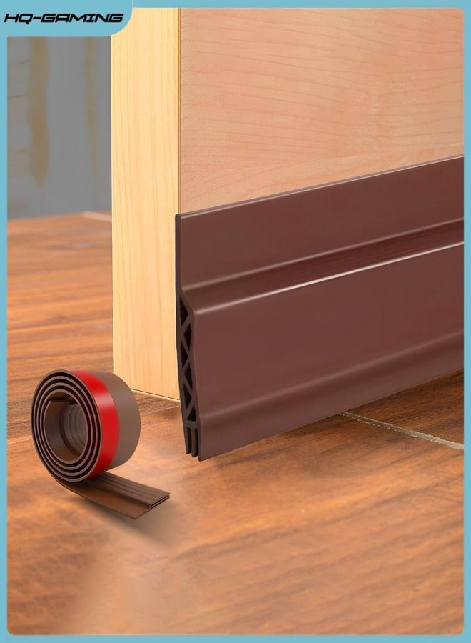 HQ-GAMING Door Draft Stopper for Bottom of Door, Adjustable Weather Stripping Door Seal for Cold Insulation, Under Door Sweep for Exterior & Interior Doors, Door Bottom Seal Blocker Noise (Brown)  - Image 1