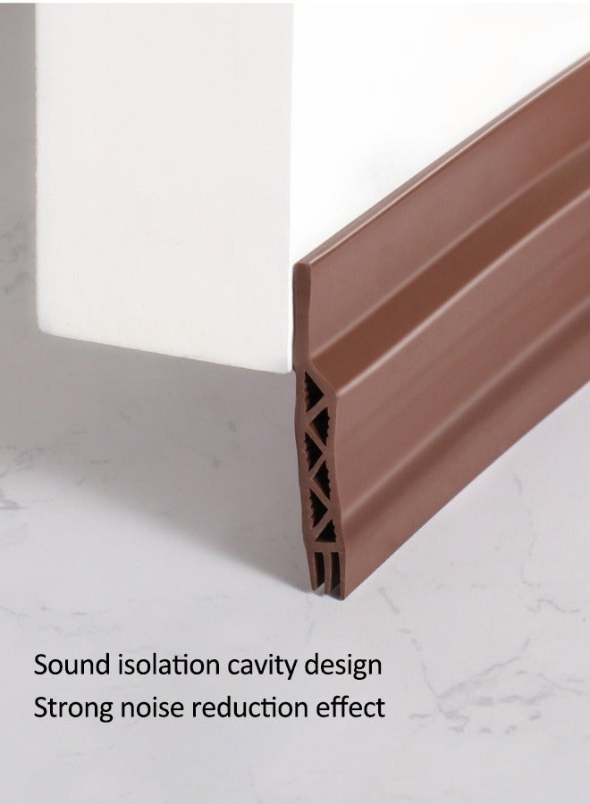 HQ-GAMING Door Draft Stopper for Bottom of Door, Adjustable Weather Stripping Door Seal for Cold Insulation, Under Door Sweep for Exterior & Interior Doors, Door Bottom Seal Blocker Noise (Brown)  - Image 4