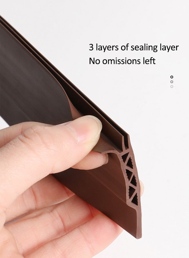 HQ-GAMING Door Draft Stopper for Bottom of Door, Adjustable Weather Stripping Door Seal for Cold Insulation, Under Door Sweep for Exterior & Interior Doors, Door Bottom Seal Blocker Noise (Brown)  - Image 3
