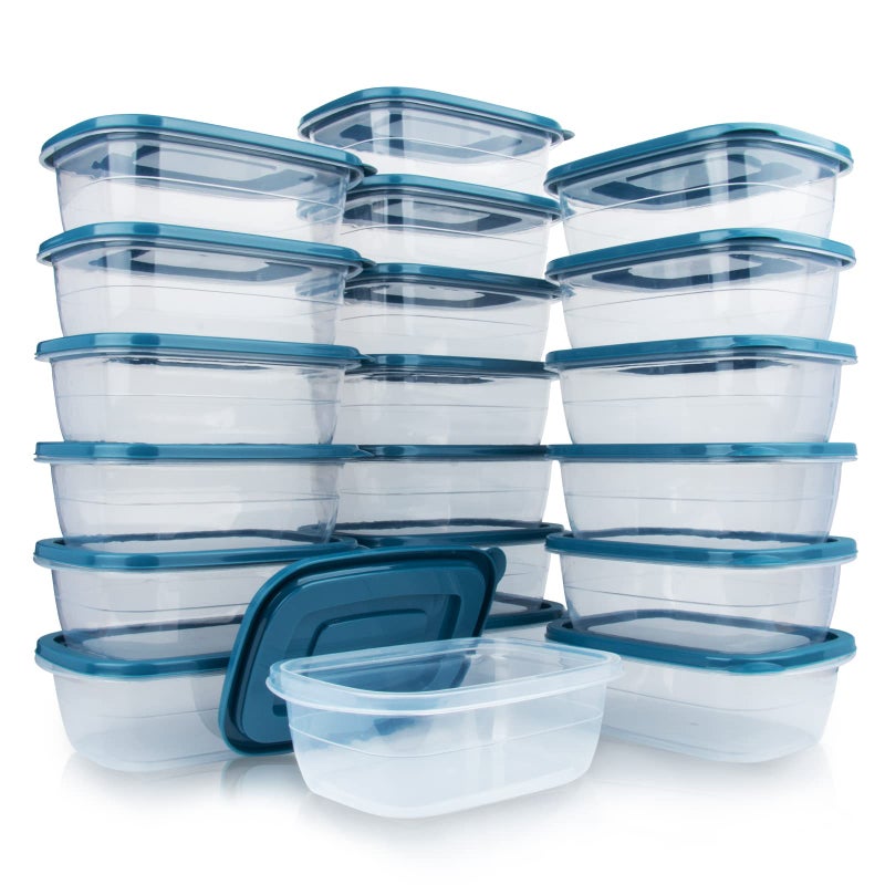 PEDECO 20PCS Rectangle Plastic Portion Box Sets with Lids.Food Storage Box Container Sets Food Storage Food Containers Plastic Container use for School Work and Travel 0.53 Quarts Per Box. - Image 1