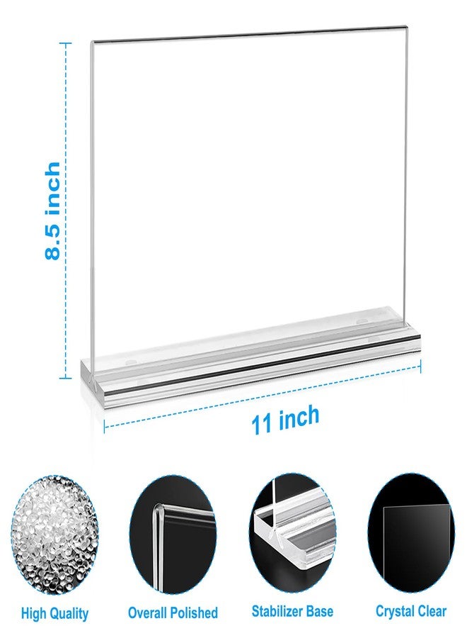 Daofary 10 Pack Acrylic Sign Holder 11 x 8.5 Clear Display Table Signs Stand, Double Sided T Shape Flyer Holder Plastic for Picture Paper Frame Holder Home Office Menu Retail Show Fair - Image 2