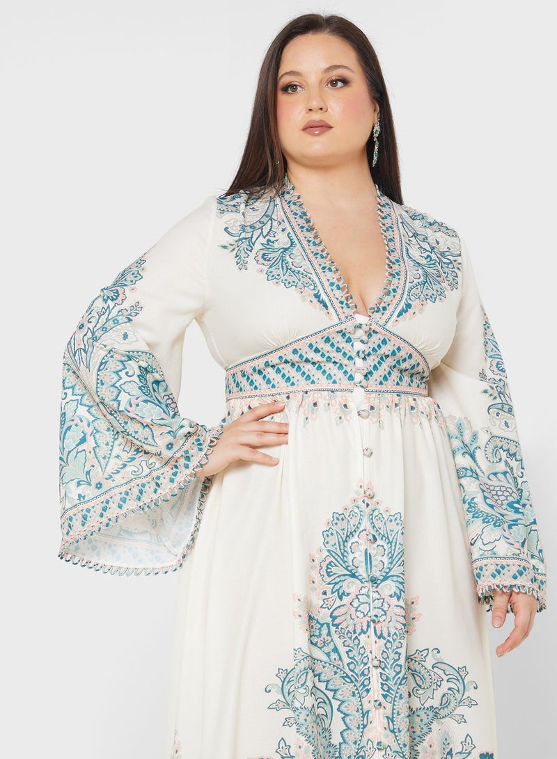 خزانة فستان ماكسي مطرز - Image 3