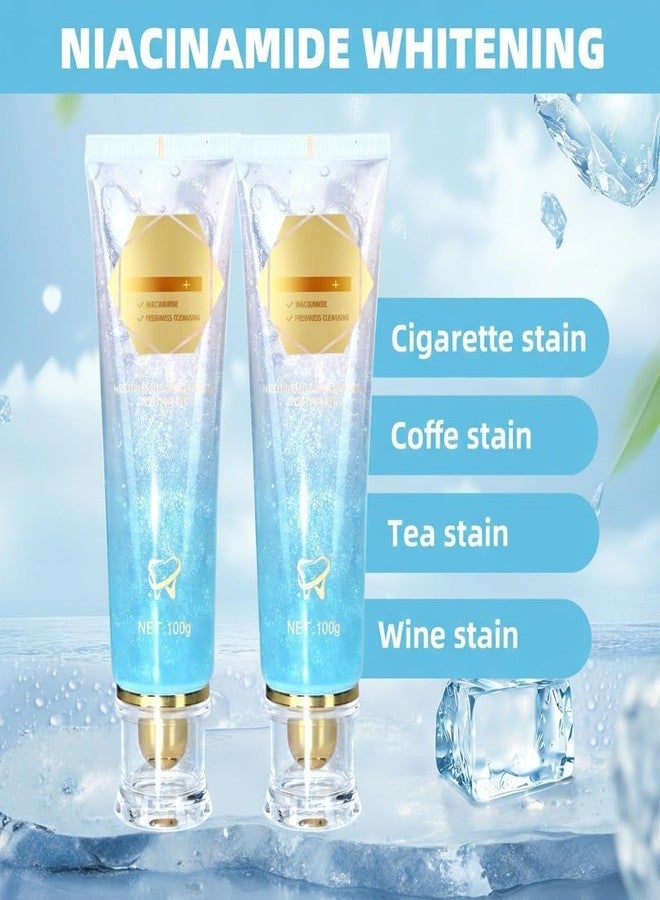 jckjhumin 2Pack Niacinamide Whitening Toothpaste,Remove Tooth Stains,Niacinamide Intensive Toothpaste,Protects Tooth Enamel，Freshens Breath 24 Hours. - Image 2