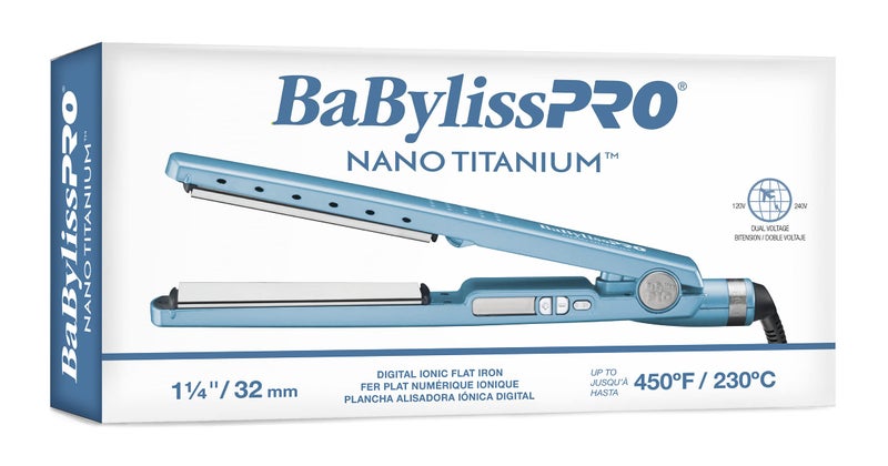 BaBylissPRO Nano Titanium Ionic Flat Iron Hair Straightener, 1/4" Hair Straightener Iron for Smooth, Shiny, Frizz- Free Hair and All Hair Types - Image 4