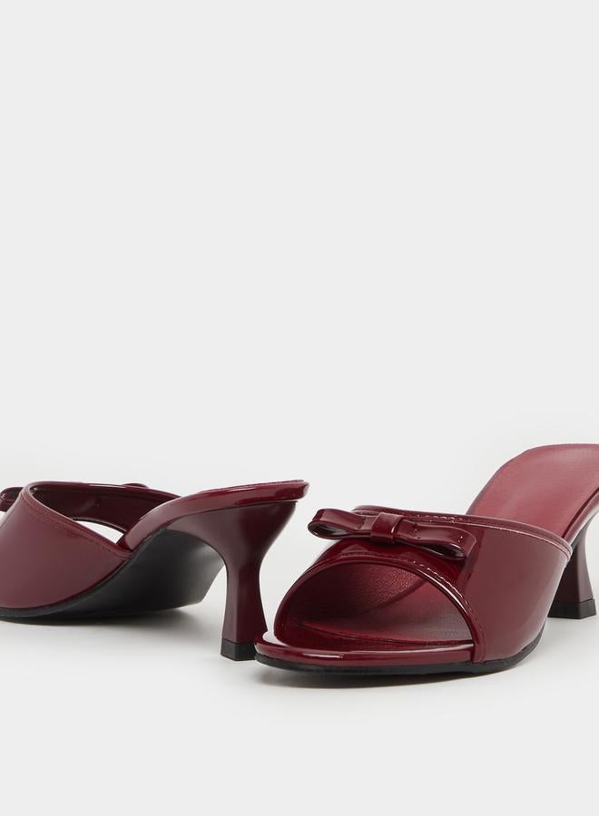 Take Two Bow Accent Kitten Heel Sandals by Styli - Image 3