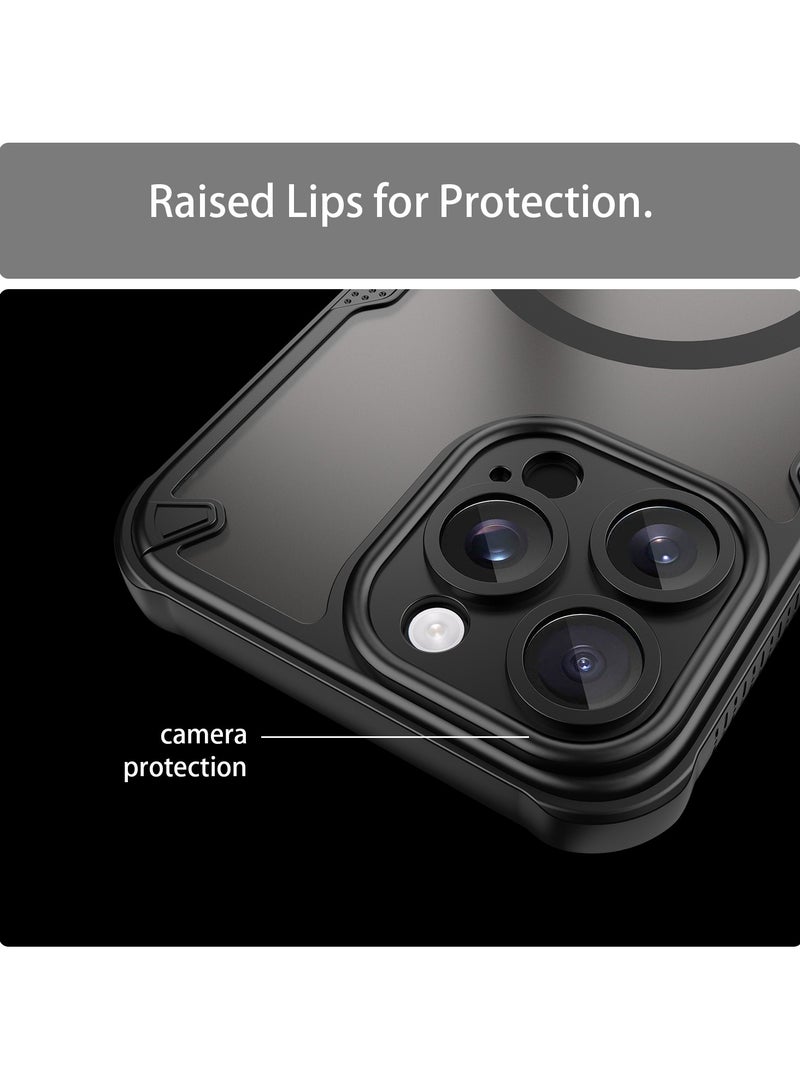 Magnetic Case Cover for iPhone 15 Pro Max 5G, Armor of Brushed Comfortable Oil Waterproof TPU+PC Soft Semi-translucentmatte Feel Cell Phone Protective Back Case for iPhone 15 Pro Max 5G.  - Image 5
