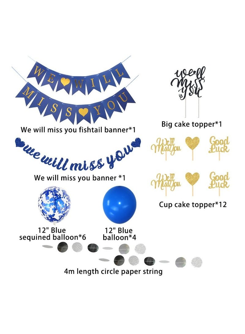 Farewell Party Decorations Blue and White - Image 2