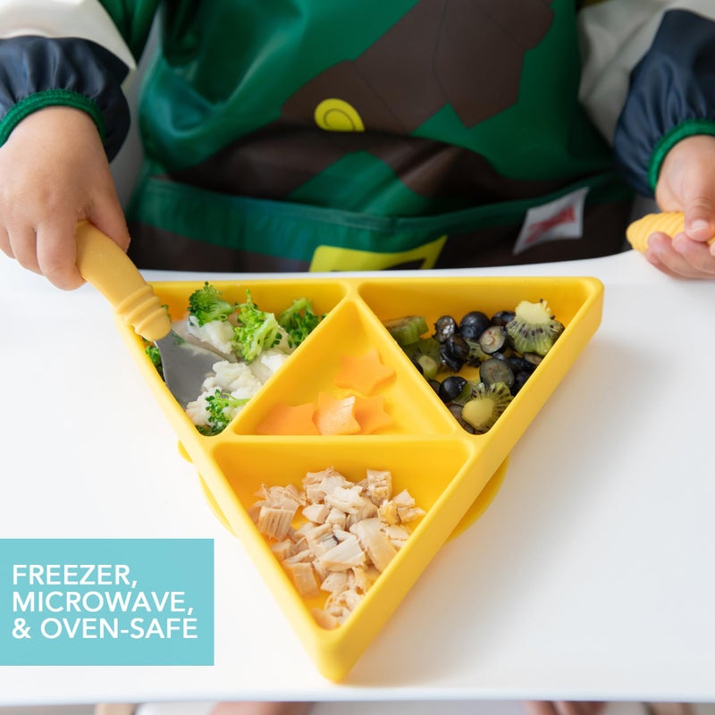 Bumkins Toddler and Baby Suction Plate, Silicone Grip Dish, Babies and Kids, Baby Led Weaning, Children Feeding Supplies, Non Skid Sticky Bottom, Platinum Silicone, Ages 6 Months Up, Nintendo Zelda - Image 4