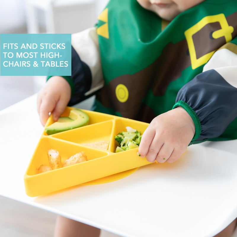 Bumkins Toddler and Baby Suction Plate, Silicone Grip Dish, Babies and Kids, Baby Led Weaning, Children Feeding Supplies, Non Skid Sticky Bottom, Platinum Silicone, Ages 6 Months Up, Nintendo Zelda - Image 3