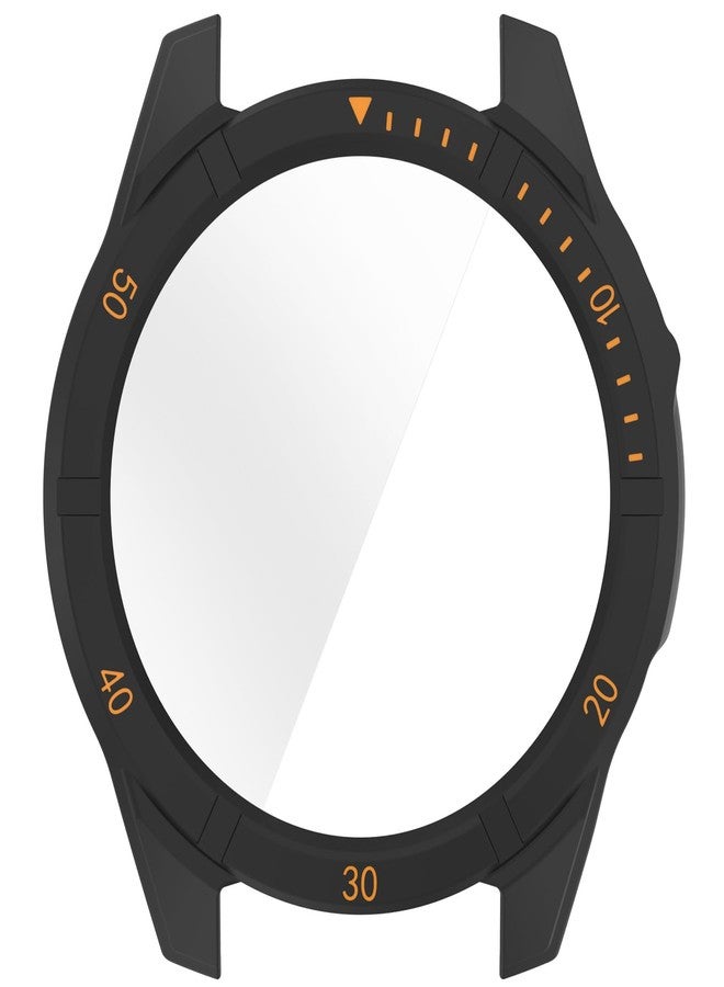 AWADUO Compatible with Garmin Tactix 8 AMOLED 51mm Watch Full Coverage PC Protective Case Cover with Tempered Glass Touchable Screen Protector Smartwatch Accessories(Black+Orange) - Image 5