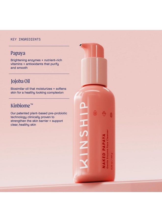 Kinship Kinship Naked Papaya Gentle Enzyme Milky Cleanser - Jojoba Oil Facial Cleanser - Non-Foaming Cream Face Wash + Vitamin E - Eye & Face Makeup Remover - Soothe & Hydrate - For All Skin Types (5.25 Oz)  - Image 3