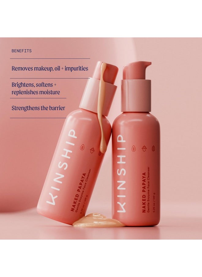 Kinship Kinship Naked Papaya Gentle Enzyme Milky Cleanser - Jojoba Oil Facial Cleanser - Non-Foaming Cream Face Wash + Vitamin E - Eye & Face Makeup Remover - Soothe & Hydrate - For All Skin Types (5.25 Oz)  - Image 2