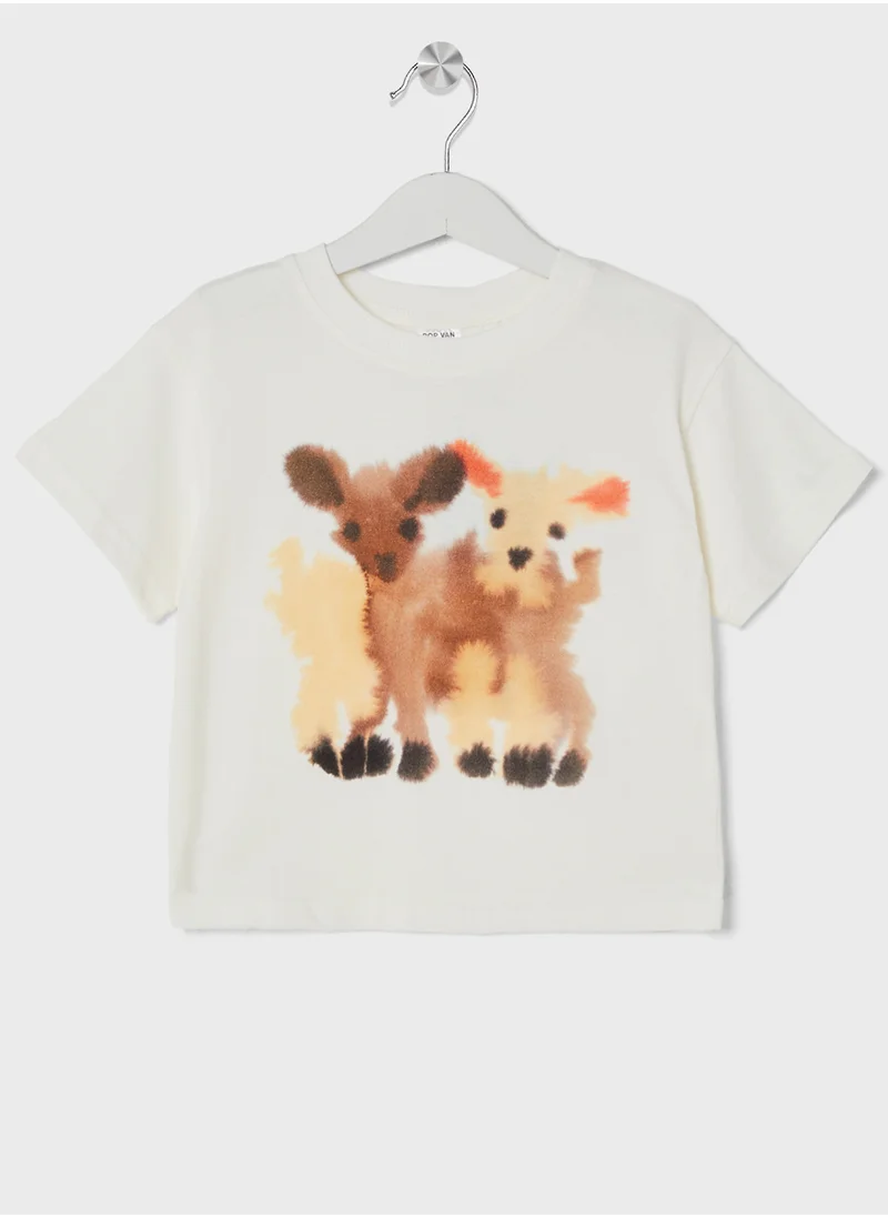 اتش اند ام Animal-Motif T-Shirt