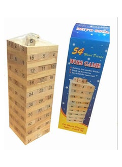 Generic Timber Tower Wood Block Stacking Game Number Match Playset 