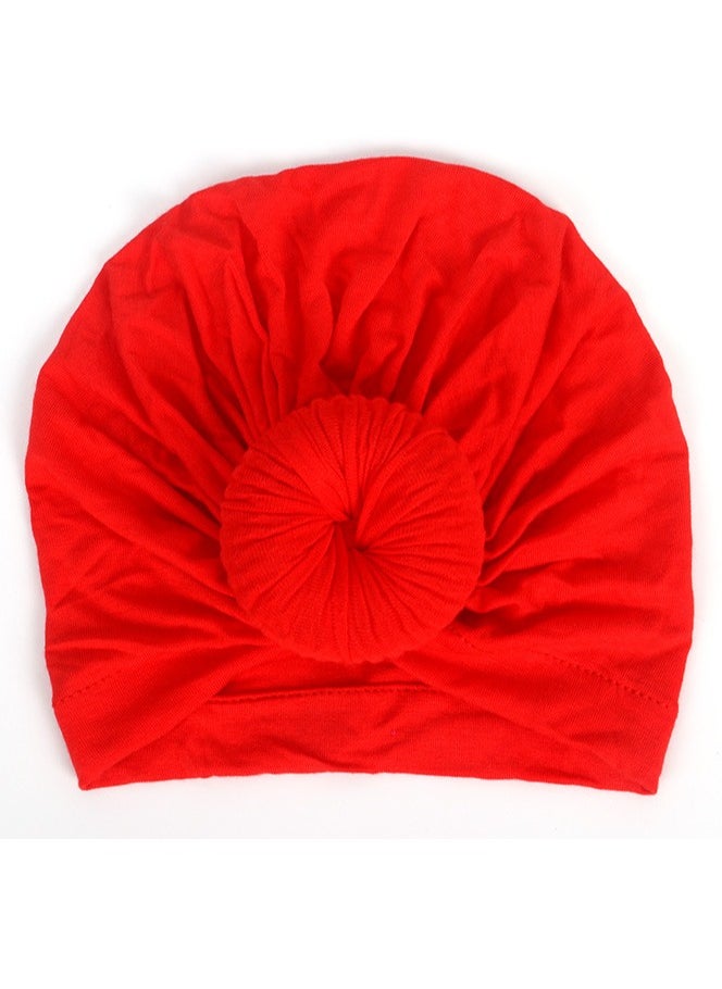 Generic - Pure Cotton Baby Knot Hat Red - Image 1