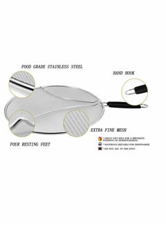 Excefore Grease Splatter Screen for Frying Pan, Splatter Guard with Silicone Handle, Stops 99% Hot Oil Splash, Stainless Steel Fine Mesh Oil Shield with Resting Feet and Keeps Kitchen Clean  - Image 5