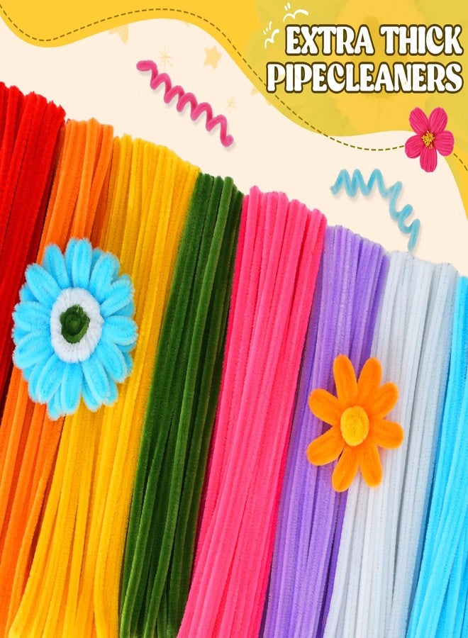 Anyeve 800PCS Pipe Cleaners Flower Kit, Pipe Cleaner Bulk Craft Flower Making Kit with Instruction, 8 Colors Thick Chenille Stems for Arts DIY Craft Supplies with Greeting Card, Floral Wires, Tape, Stamen - Image 3