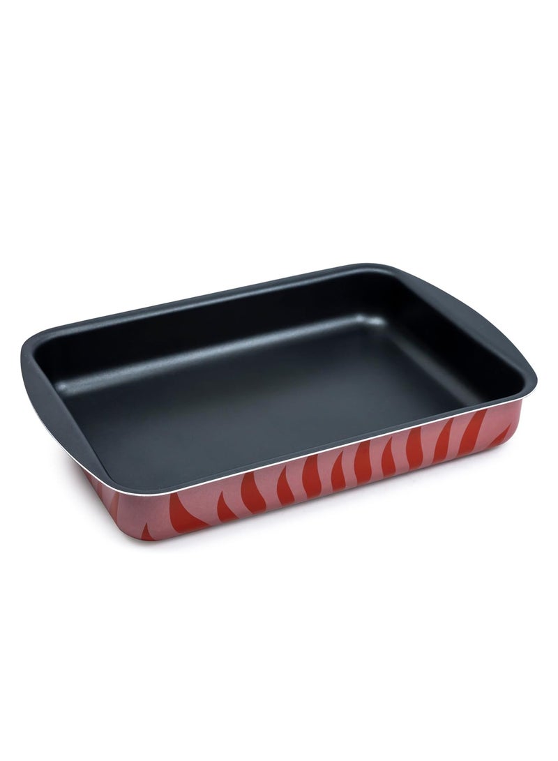 Wilson Aluminium Non-Stick Rectangular Baking Tray - 35 x 25cm - Red Flame Design for Stylish Kitchen Creations - Image 3
