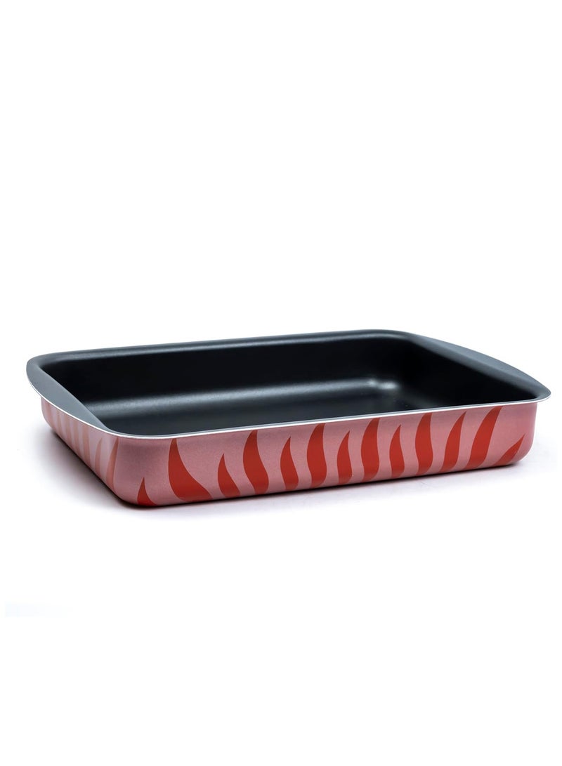 Wilson Aluminium Non-Stick Rectangular Baking Tray - 35 x 25cm - Red Flame Design for Stylish Kitchen Creations - Image 5