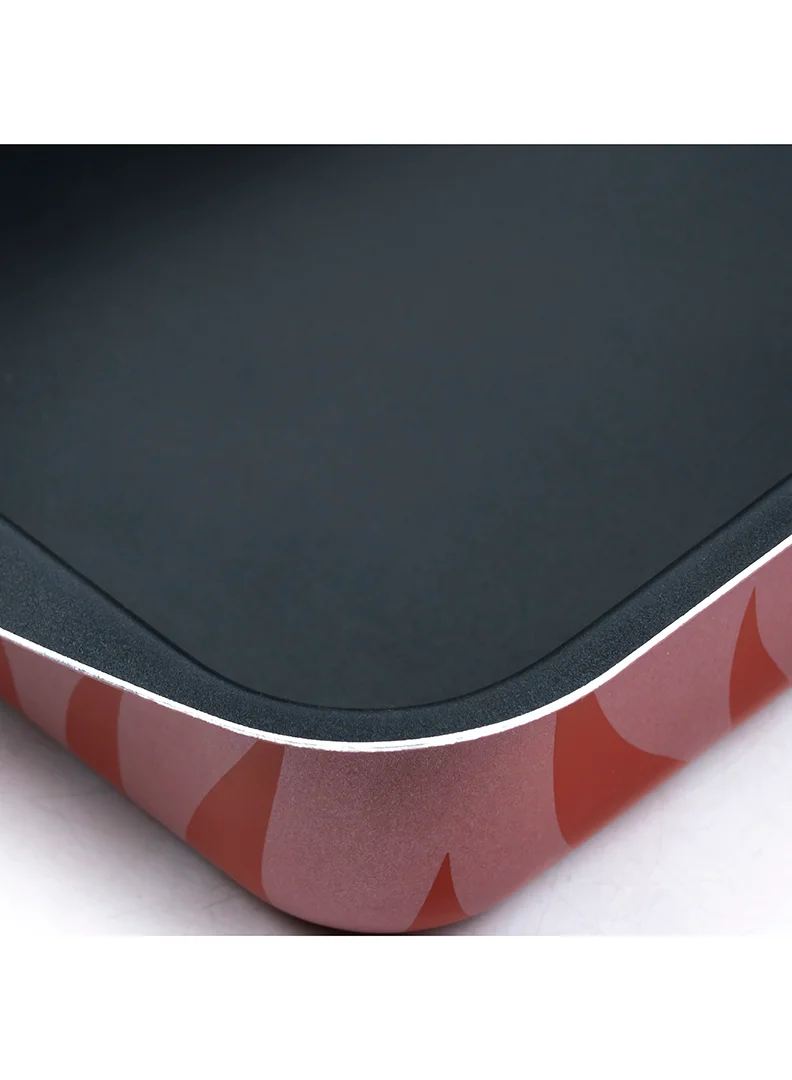 Wilson Aluminium Non-Stick Rectangular Baking Tray - 35 x 25cm - Red Flame Design for Stylish Kitchen Creations