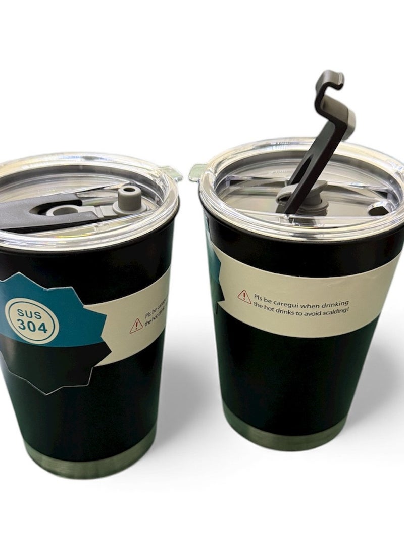 ADMOS stainless steel vacuum cup with lid and straw for water, iced tea, coffee, juice, and more (black) - Image 3