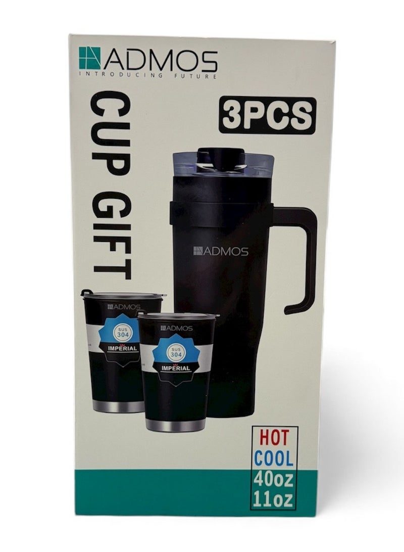 ADMOS stainless steel vacuum cup with lid and straw for water, iced tea, coffee, juice, and more (black) - Image 4
