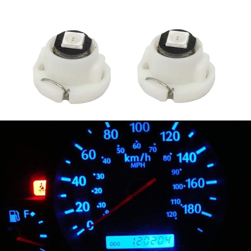 WLJH 10x Ice Blue T42 Neo Wedge 3030 Chip 10mm Base Car Instrument Cluster Led Bulb Dashboard Gauge HVAC AC Heater Climate Controls Lamps Radio Switch Indication Interior Light Replacement